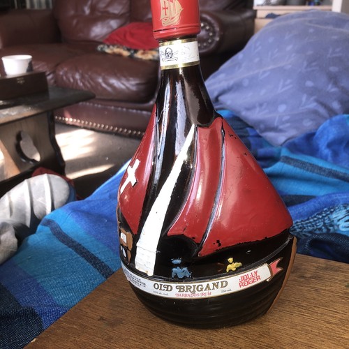 Old hand painted rum - old, bottle