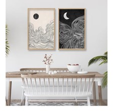 Black and White Sun Moon Boho