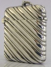 ANTIQUE STERLING SILVER VESTA MATCH CASE 1896 ENGLISH VICTORIAN SUPERB