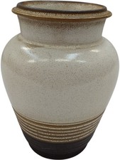 Denby England Stoneware Vase Brown Striped Pattern