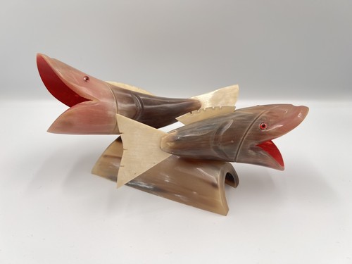 Hand carved cow horn - hand,