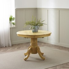 Padstow Extending 100cm Round Rustic Dining Table Traditional Farmhouse