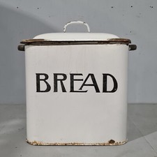 White Enamel Bread Bin