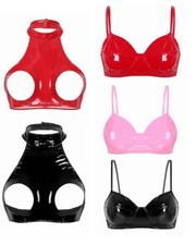 Women's PVC Leather Bra Tops