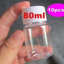 10pcs 80ml Empty Plastic Pill Bottle Medicine Container Cap Vitamin Capsule Drug