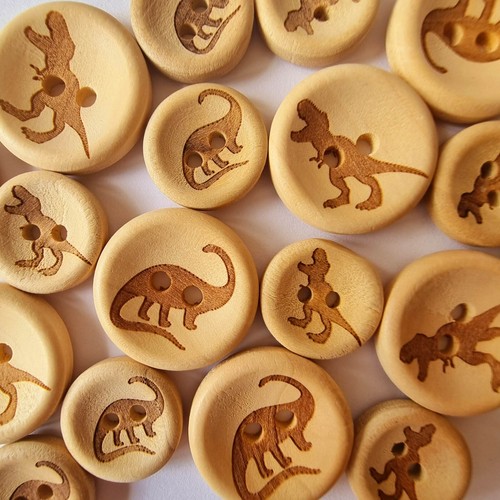 Luxury wooden dinosaur - wooden, buttons