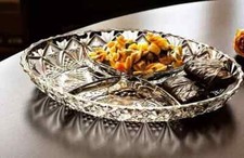 4 Section Oval Dish Glass