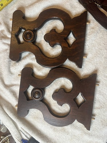 Pair antique oak harp - oak, like