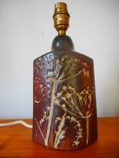 Retro Tremaen studio pottery lamp base “Cow parsley”