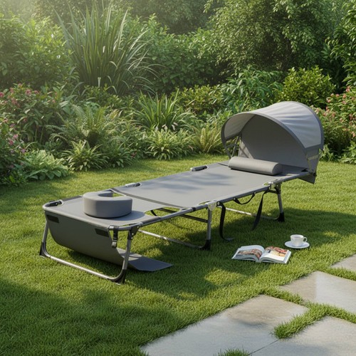 Folding beach lounger - lounger, with