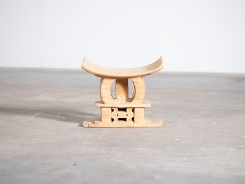 Bleached ashanti tribal stool - bleached,