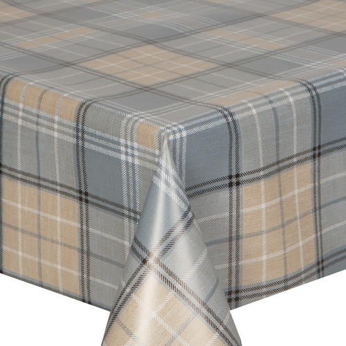 Pvc table cloth - tweed, blue