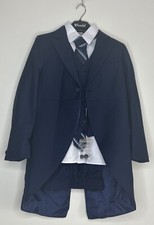 Vivaki Boys Tails Suit Age 8 Yrs Navy Blue 5 Piece Set Wedding Page Boy Occasion