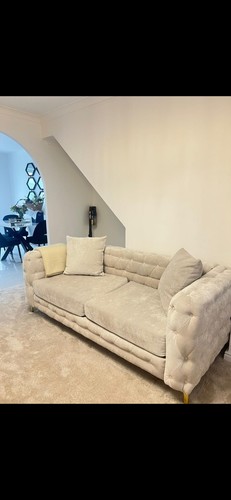 Grey fabric upholstered sofa - grey,