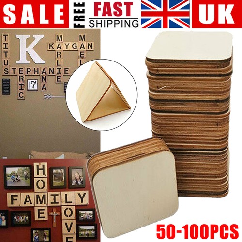 50pcs square blank wooden - 50pcs,