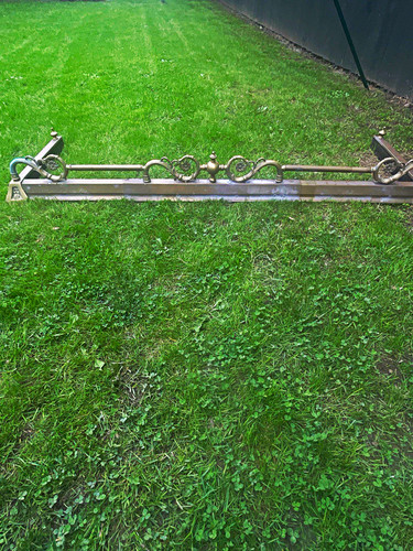Brass fireplace fender hearth - fireplace,