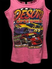Vtg Desoto Speedway Double Sided Graphic Tank Top Women’s. Anvil, Medium 