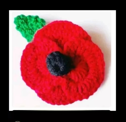 9cm crochet poppy - 9cm,