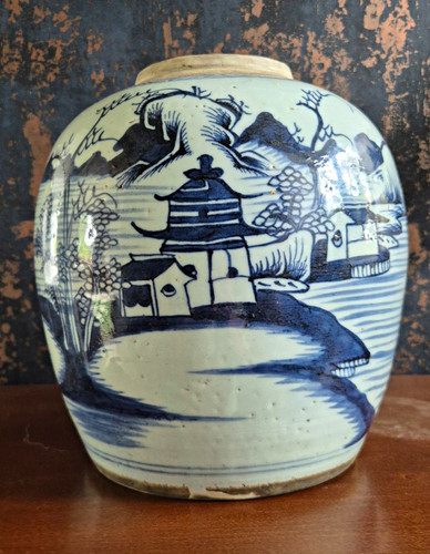 Antique 19thc chinese - blue, &
