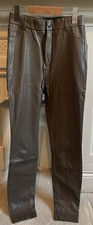 Zara Size Small Taupe Faux Leather Trousers