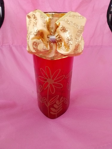 Red heart shaped vase - vase, with