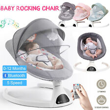 Bluetooth Electric Baby Swing Infant Cradle Bouncer Rocker Chair Music Remote UK