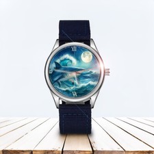 SHARK DEEP BLUE OCEAN Art #1 Trendy Unisex 38mm Dial Wrist Watch
