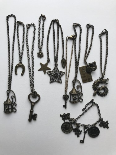 Doll necklace set bronze - doll,