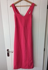 Vesper pink midi dress with front thigh split, size 10, cocktail, party