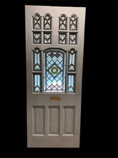 Edwardian Stained Glass Front Door Made to Order Hardwood leaded Deposit £250