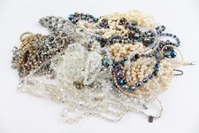 1KG Vintage Necklaces Carnival Glass Simulated Pearl Aurora Rhinestone