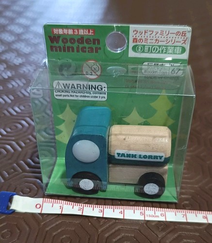 Wooden minicar tank lorry blue - minicar,