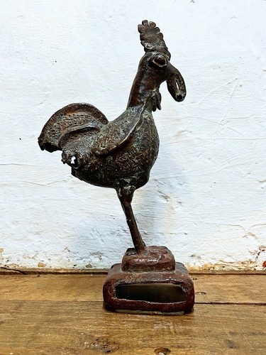 Burmese bronze rooster opium - bronze,
