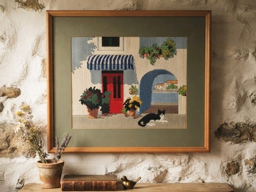 Vintage tapestry needlepoint - vintage,