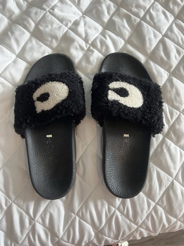 Coach black slide sandals - black,