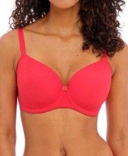 Freya Snapshot Bra Red Size 32H Moulded Padded Demi Cup Plunge T-Shirt 400933