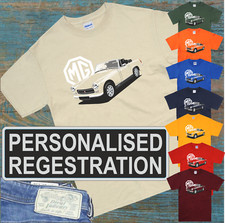 MG Midget T Shirts Classic Sports Car Original Design Personalised Reg