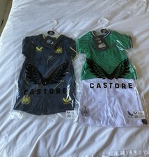 2x Official Newcastle United FC New Born Baby Away Kit Size 0-3 Months. BNWT New