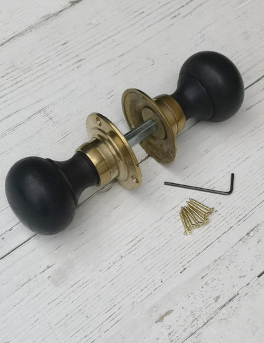 Ebony black wooden - black, knobs