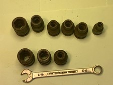 10 facom tools impact sockets NS 18 13 12 10 11 7mm & 11/16 3/8 9/16 A/F bundle