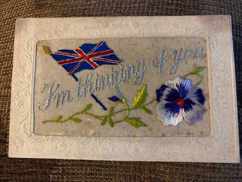 Wwi patriotic embroidered silk - wwi,