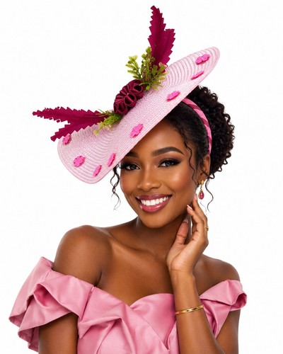 Blush pink fascinator hat for - pink,