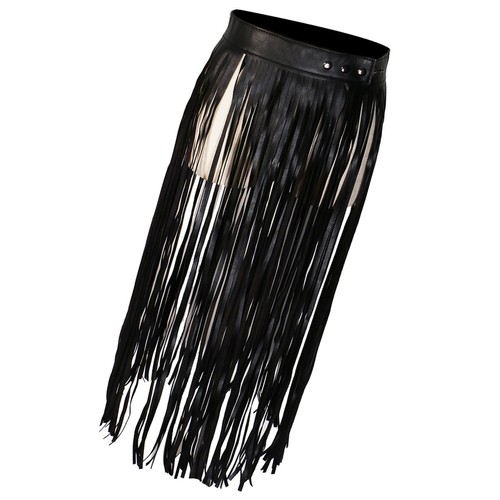 Leather long wrap waist - leather,