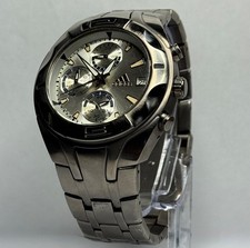 Adidas All Titanium Chronograph Mens Quartz Watch Date 10-5049 42mm NEW BATTERY