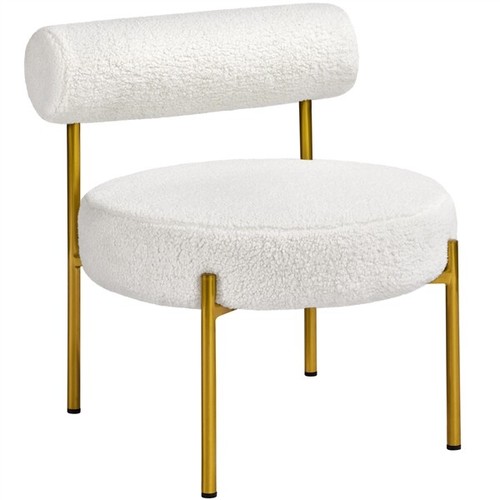 Boucle accent chair gold metal - boucle,