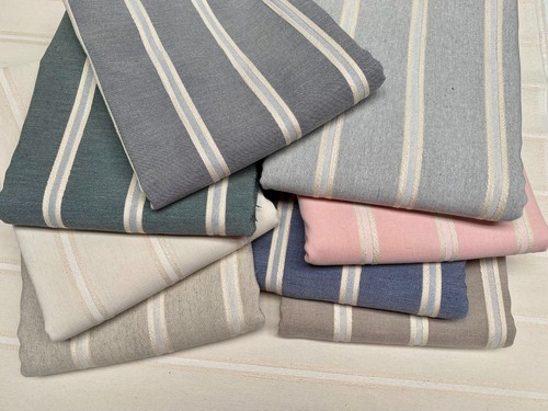 Linen look jacquard striped - linen,