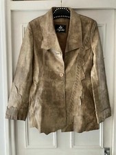 Vintage Jacket Real Leather Retro Coat size 12 M Rare Unique Piece