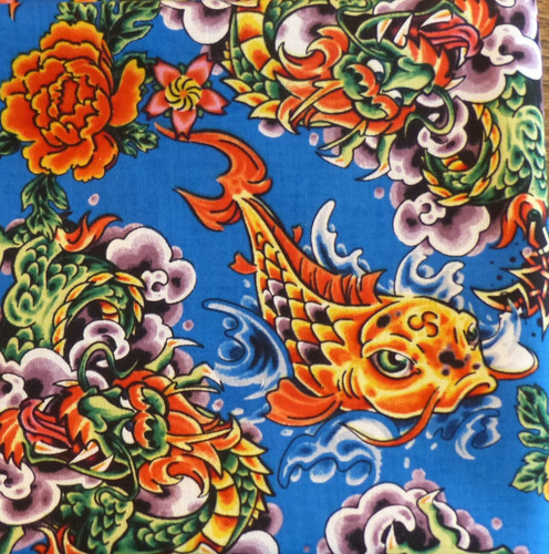 Vintage style blue fish rose