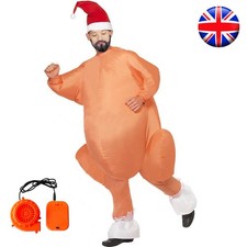 Adult Christmas Inflatable Turkey Fancy Dress Costume Xmas Party Blowup Fat Suit
