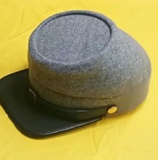 American Civil War Confederate Grey Union Wool Kepi Peak Cap Size XS-2XL